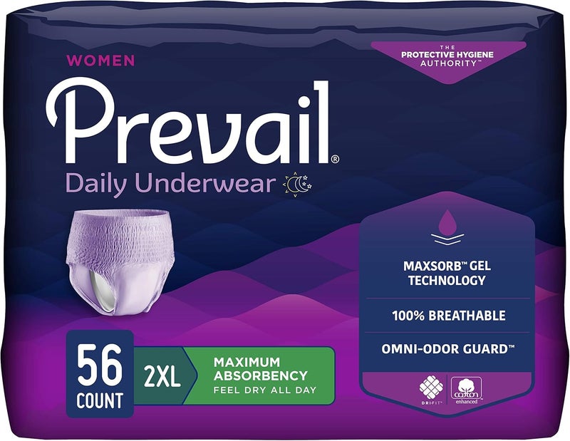 Prevail Proven | 2X-Large Pull-Up | Women's Incontinence Protective Underwear | Maximum Absorbency | 56 Count (package may vary) - Image 1